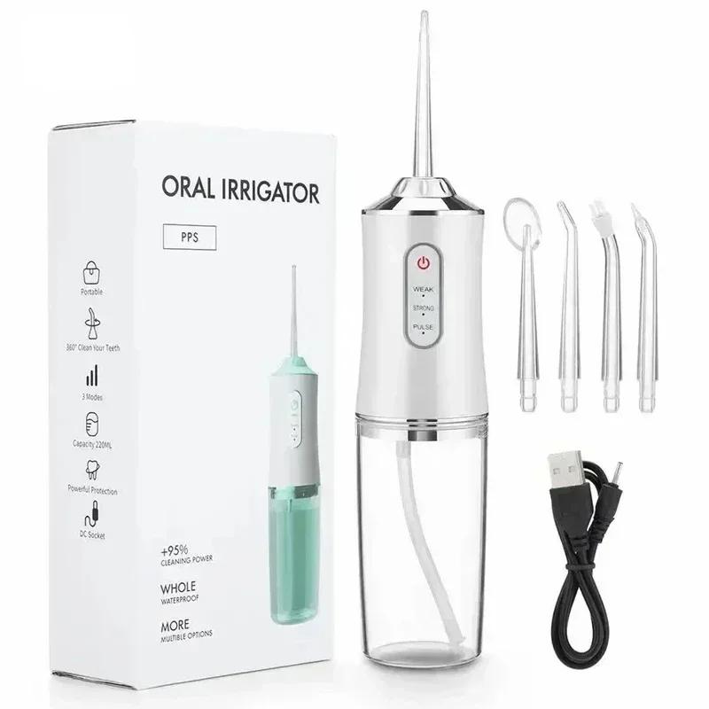 Mouth Washing Machine Powerful Portable Irrigator Dental Water Jet 3 Modes USB Rechargeable 4 Jet for Teeth Cleaning Health