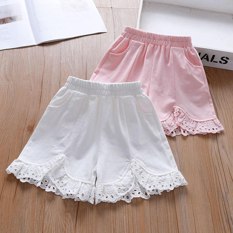 Girls' Summer Five Minute Shorts Girls' Cotton Casual Shorts Skirts Children's Loose Summer Pants