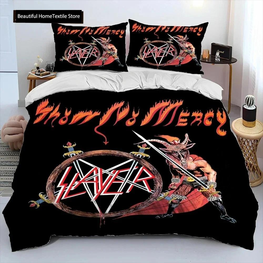 Slayer Heavy Metal Band Music Comforter Bedding SetDuvet Cover Bed Set Quilt Cover PillowcaseKing Queen Size Bedding Set Gift