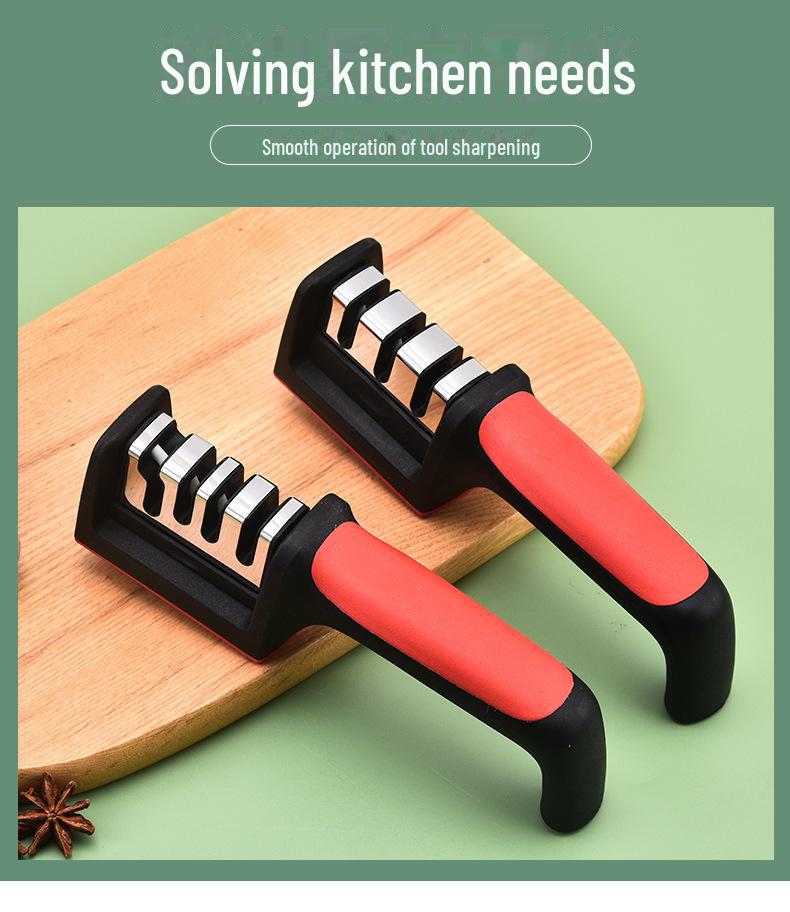 Multi-Stage Diamond Handheld Knife Sharpener with Dual-Sided Whetstone