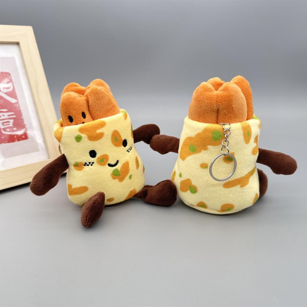 Cute and Adorable Pancake Fruit Deep-fried Dough Sticks Pendant Plush Toy Cartoon Doll Bag Hanging Decoration Doll Keychain Baby
