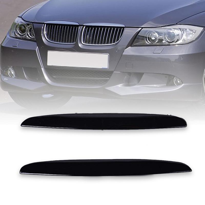 Runmade Pre-facelift Front Bumper Kidney Grille Center Grill Eyelid Black for 2005 2006 2007 2008 BMW E90 3 Series Sedan