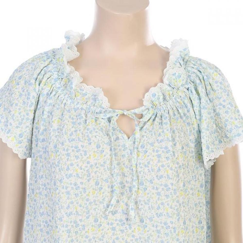 Barbara Women S Pleated Floral Homewear dreSS  Agw4626ll 