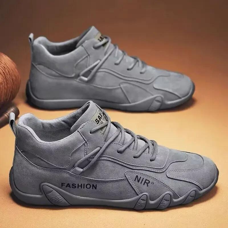 Retro kotníkové boty pro muže Ploché ležérní kotníkové boty Pánské tenisky Protiskluzové pracovní boty Pánské krátké boty Podzim Zapatillas Hombre