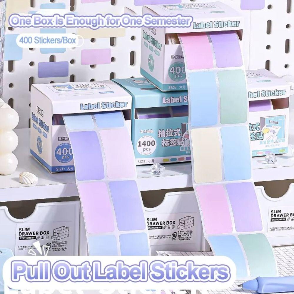 

400/1400PCS Morandi Colored Pull Out Sticky Notes Writing Index label Name Stickers School Office Small B-1400PCS