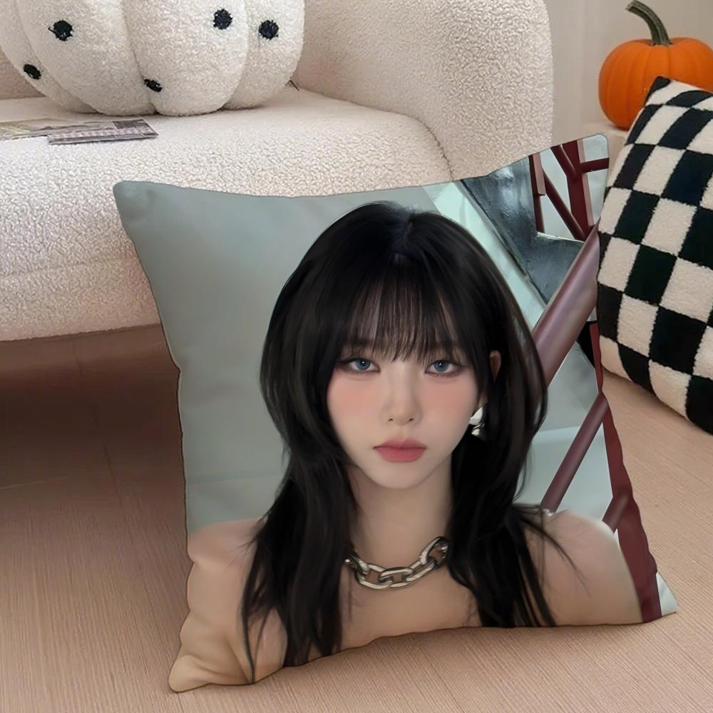 Elegant Korean Beautiful Singer KKarina Cushion Cover Throw Pillow Cover Hidden Button Durable Polyester Chair Cushion