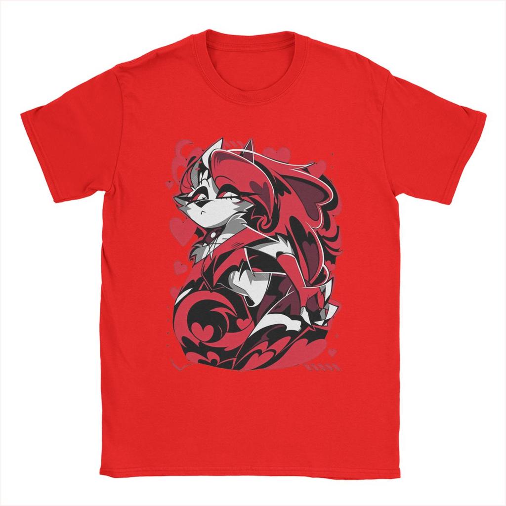Humorous Cartoon Helluva-Boss T-Shirts for Men Crew Neck Cotton T Shirt Short Sleeve Tee Shirt Unique Tops