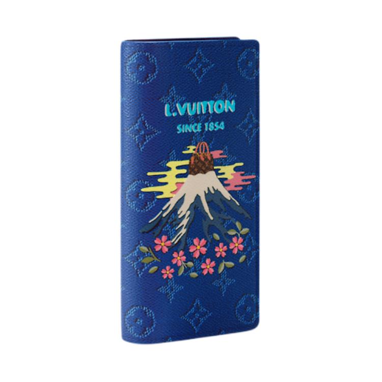 Louis Vuitton X Nigo Brazza Monogram Coated Canvas Wallet Men Wallet Blue M25985