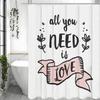 All you need is love shower curtains, bathroom decorative shower curtains, waterproof hooked shower curtains.
