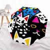 1pc Colorful Cats Art Automatic Open/Close Umbrella, Umbrella with cartoon Design, Portable Compact Umbrella for Men & Women, Good Holiday G