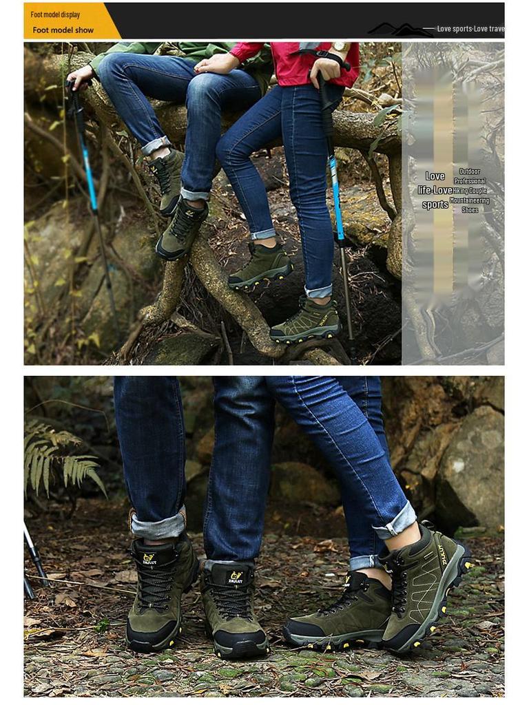 Qifeng Winter High-Top Mountaineering Shoes with Fleece Lining - Sizes 45, 46, 47