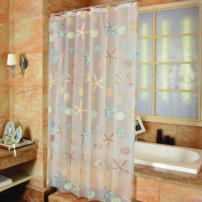 Banyo Denizyıldızı Tarzı Duş Perdesi Astar Su Geçirmez Küf Geçirmez PEVA Oda için Saydam