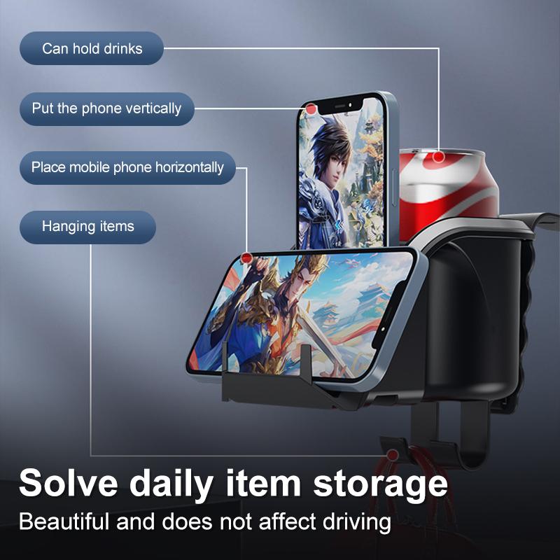 SEAMETAL Car Seat Headrest Cup Holder Hook Auto Seat Back Hanging Hook Phone Holder Multi-functional Drink Holder Storage Hanger