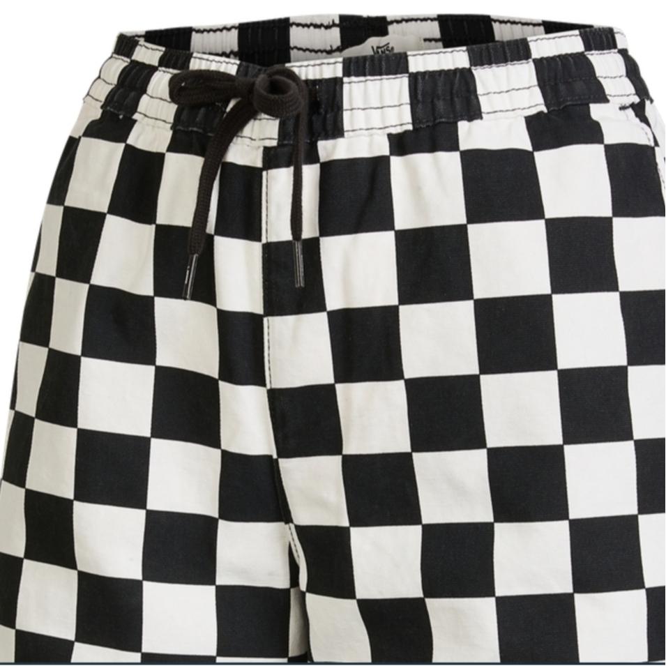Vans Contrast Checkered Design Casual Straight Leg Shorts Women shorts Black White VN0A7TQ7YE9
