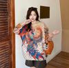 Autumn-Winter Maternity Knit Sweater: Women's Loose Fit, Plus Size, Printed Base Layer Top