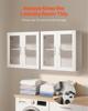 VEVOR Laundry Room Wall Cabinet, 2-Tier Wall Mounted Cabinet with Adjustable Shelf, Cupboard Storage with 4 Doors, for Kitchen, Bathroom, Laundry