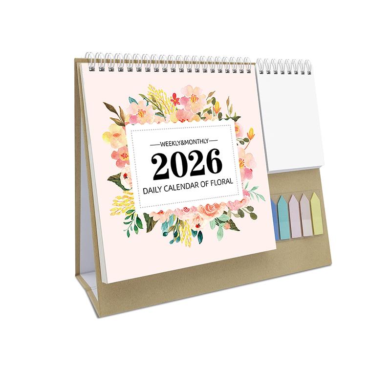 

WTEMPO 2026 New English Desk Calendar for Schedule Recording and Planning Multi-functional Desk Calendar Office Desktop Calendar 2pcs