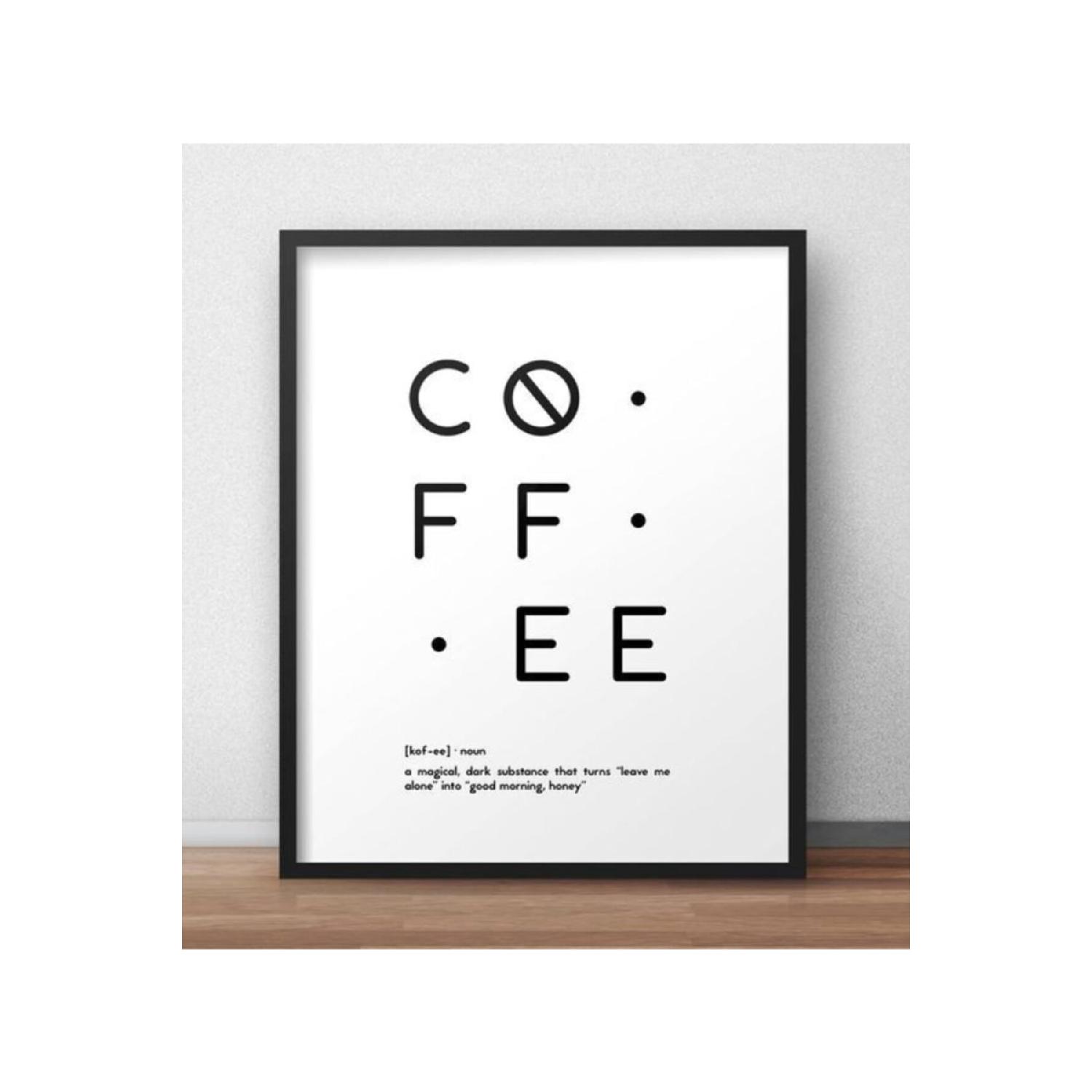 

Coffee Written Black Frame Look Wooden Wall Painting