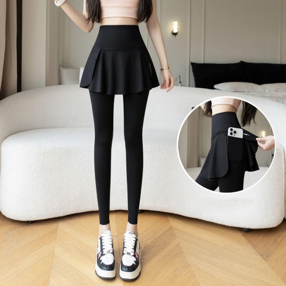 High Waist Elastic Leggings Side Pocket Sports Yoga Pants Fitness Legging Tummy Control