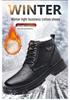 Herren High-Top Winterstiefel aus echtem Leder mit Wollfutter und Samt-Wärme