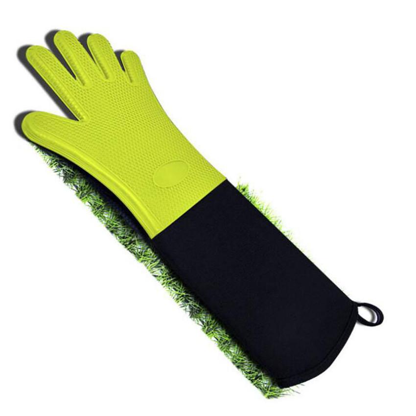 Household BBQ Oven Gloves Heat Resistant Gloves Silicone Baking Oven Mitts Barbecue Heat Lnsulation Microwave Gloves Mitts