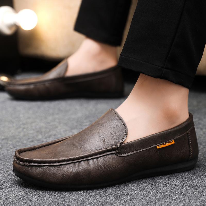 Fashion New Leather Men's Casual Shoes Male Lazy Shoes Breathable Loafers Comfort Slip-on Driving Shoes Luxury Brand Moccasins