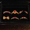 Medieval Retro Fashion Gold Open Ring Niche Red Zircon Personality Light Luxury High-End Accessories Women