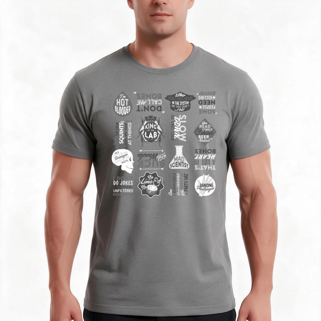 Bones Tv Collage Tshirt Summer Casual Cotton Tee Oversized Streetwear Tops Vintage Graphic Print Loose Fit Short Sleeve