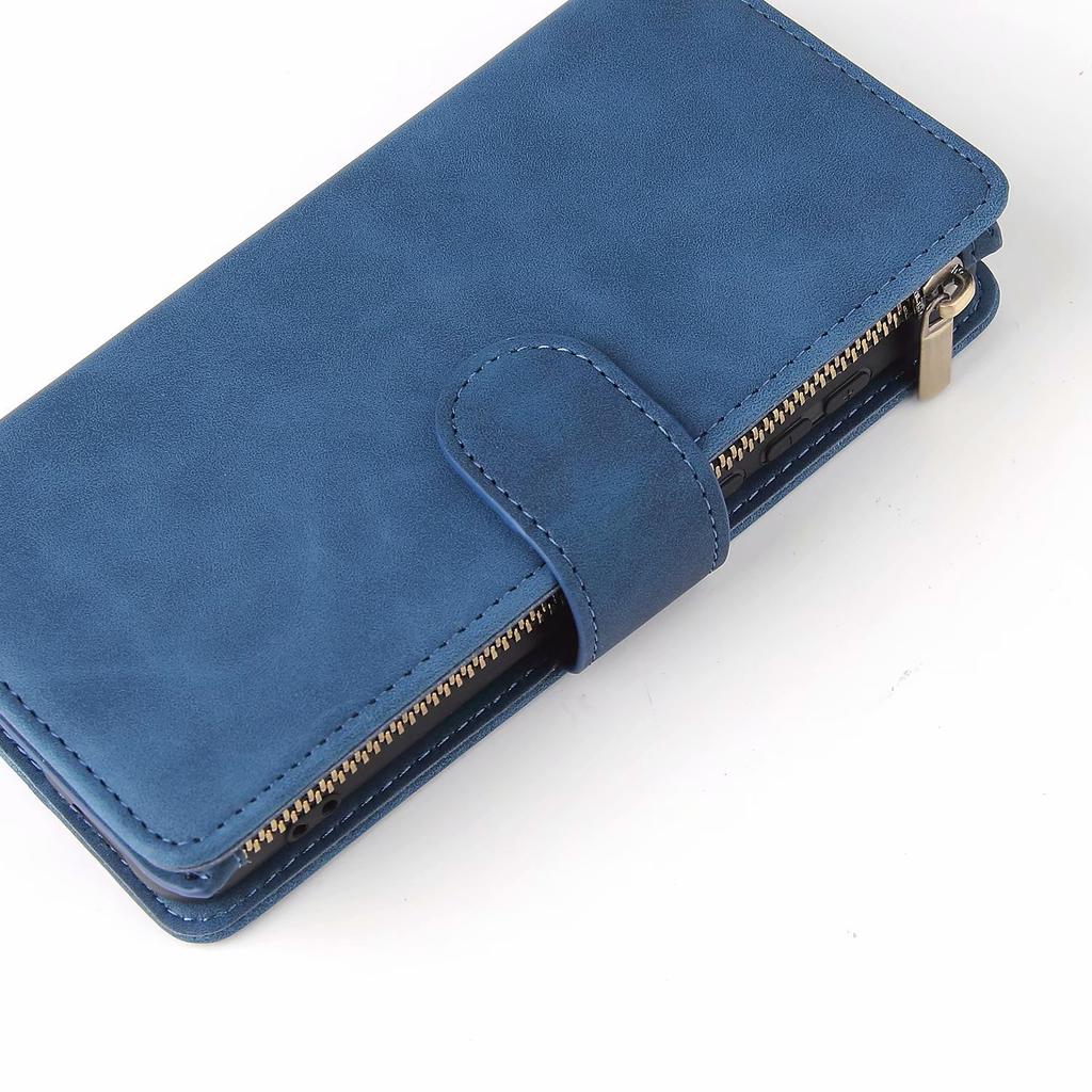 Suitable for Huawei P40 mobile phone leather case, retro matte multi-card wallet bracket protective case, solid color leather case