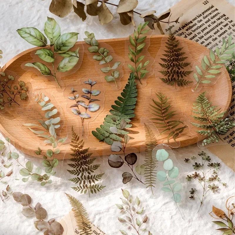 40 Pcs/Set Plant Nature Flower Decorative PVC Sticker Scrapbooking Diy Label Diary Stationery Album Journal Daisy Mushroom Stick