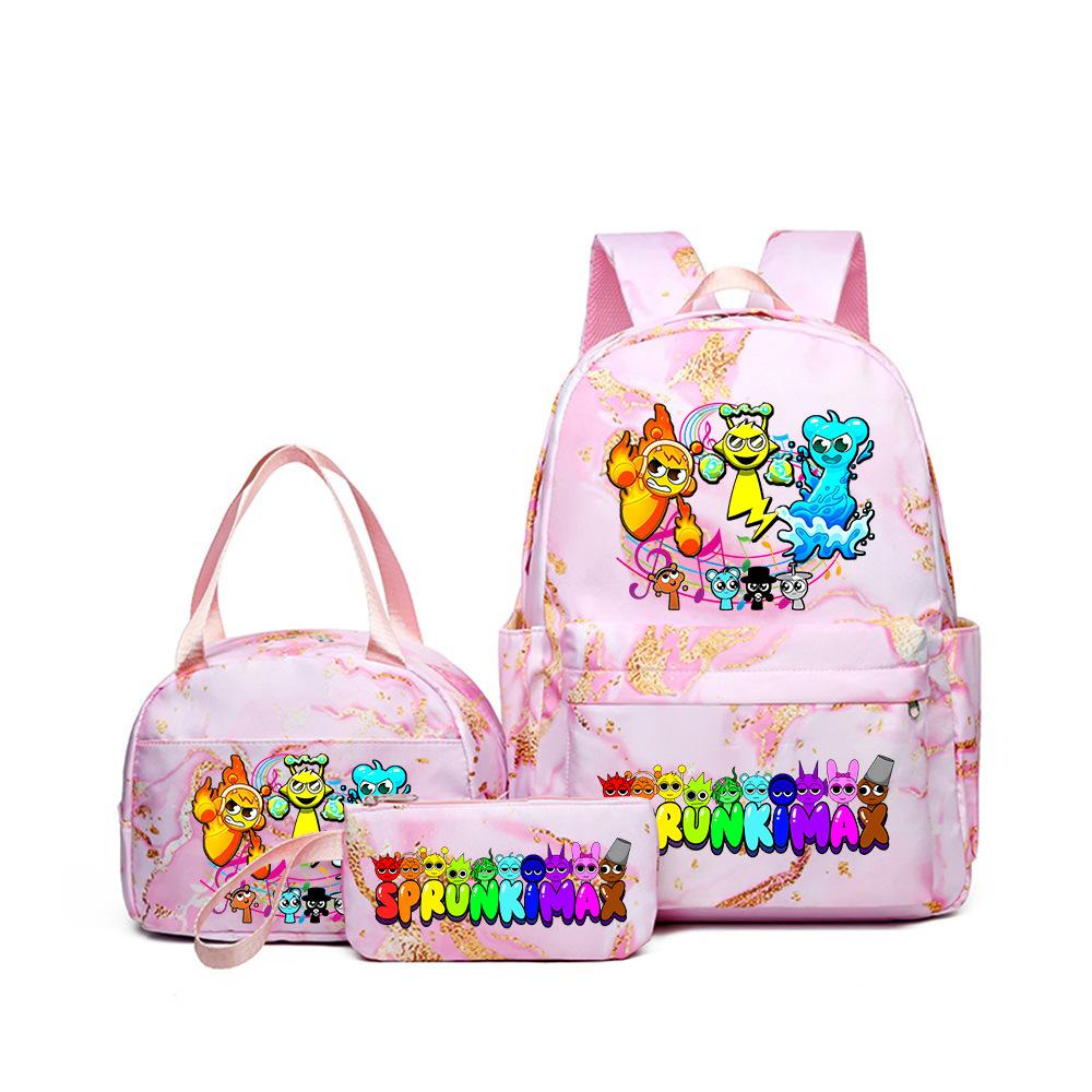 3D New Game Rhythm Box Sprunki School Bag Backpack Elementary and Secondary School Backpack Crossbody Bag Pencil Bag