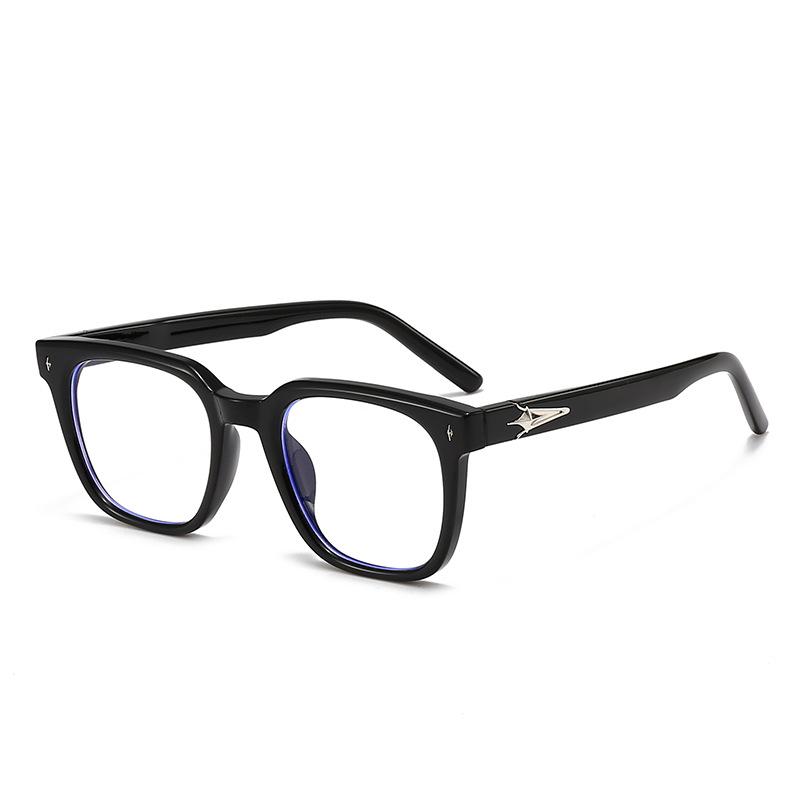 Myopia Glasses Retro Flat Glasses Black Frame Anti-blue Glasses