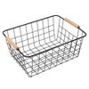 Rectangle Iron Wired Basket Metal Vegetable Fruit Snack Holder  For Bathroom Kitchen
