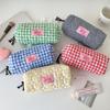 Quilted Heart Plaid Makeup Bag Portable Travel Cosmetic Pouch