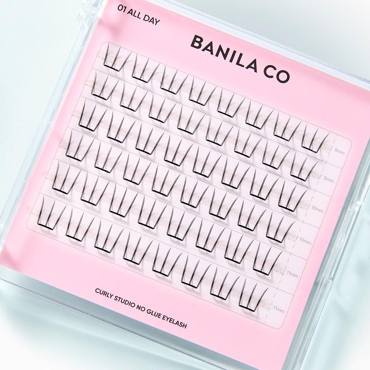 BANILA CO Curly Studio No Glue Eyelash 01 All Day – Self-Adhesive Natural Curl False Lashes 01 All Day