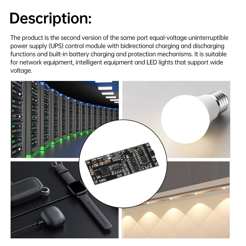 2S-3S USV Leistungsmodul Ladeschutzplatine DC 12V/15V 50W 4A Unterbrechungsfreies Leistungssteuerungsmodul 2-Wege Laden und Entladen