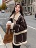 Women's Retro Melaard Suede Lambswool Plush Winter Coat