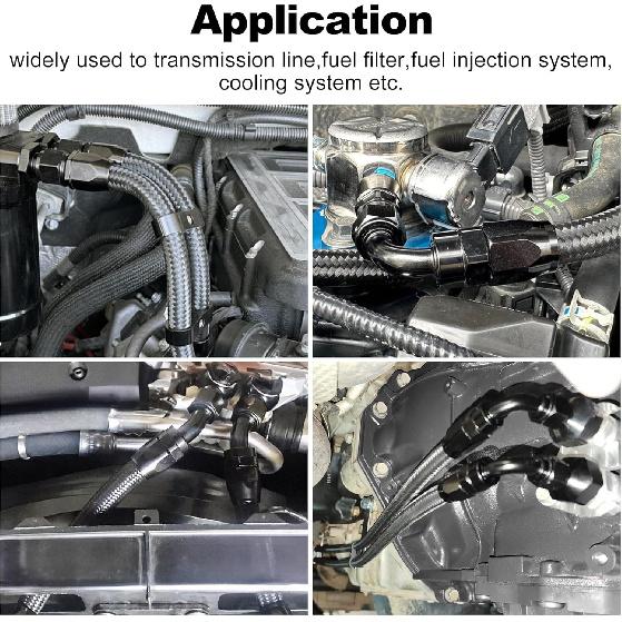 EVIL ENERGY 6AN Hose End Fitting Kit Straight 45 90 180 Degree With AN6 Male To Male Coupler & 6AN Hose Separator Clamp For CPE Braided Hose
