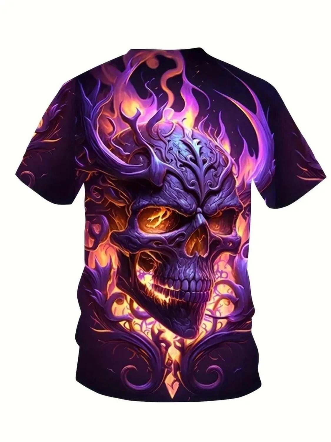 Halloween Grim Reaper Skeleton Skull 3D Print T-shirt Horror Costume Unisex M