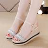 Sandals For Women Woman Shoes Wedges Heel Daily Korea Or On Sale Offer Wholesale Bulk Comfort Asian Size Footwear Anti Slip Hot