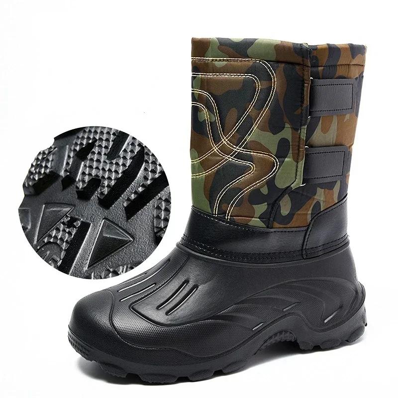 Work Boots for Men Waterproof  Spring New Non-slip Fishing Boots Comfortable Farm Men Boots Winter Plus Cotton Rain Boots