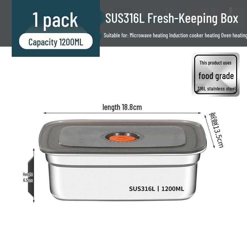 Stainless Steel Food-Grade Rectangular Dish Container with Lid