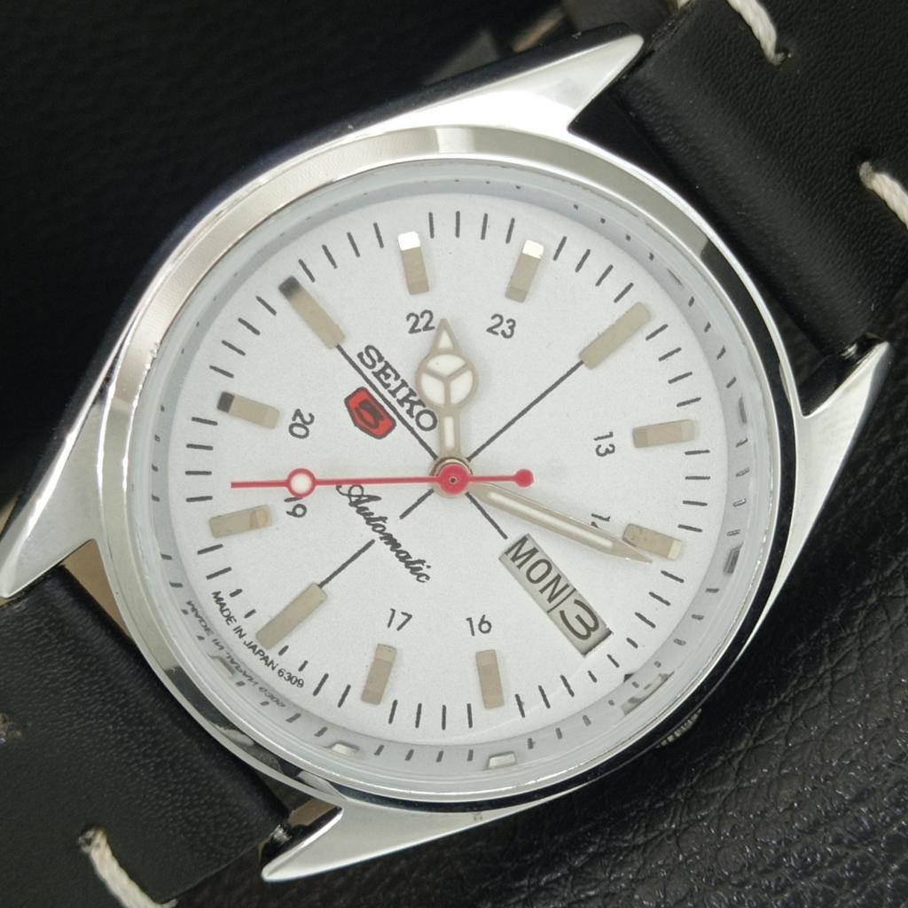 

REFURBISHED VINTAGE SEIKO 5 AUTOMATIC 6309A JAPAN MENS WHITE WATCH a442772-1