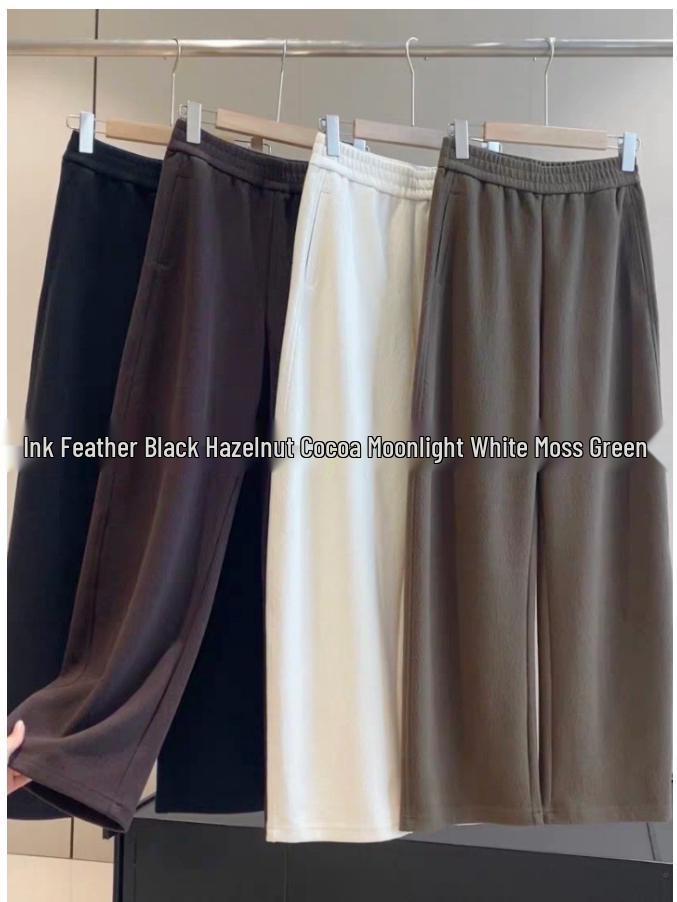 

Autumn/Winter Silk Wool Blend Textured High-Waisted Loose Slimming Cocoon Trousers M (50-57.5 kg)