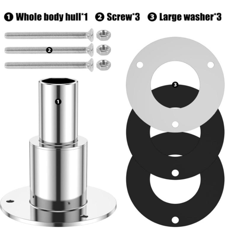 Stainless Steel Exhaust Pipe Thru Wall Tube Socket Hardware Kit 24mm Straight Tube Suitable for Boats Hull Applications