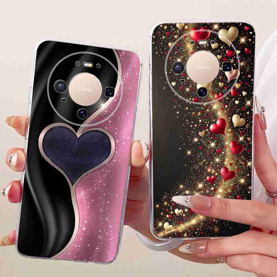 For Huawei Mate 80 5G 2025 Case VYG-AL00 Soft Silicone Sweet Heart Painted Cover Case For Huawei Mate80 Mate 80 TPU Fundas