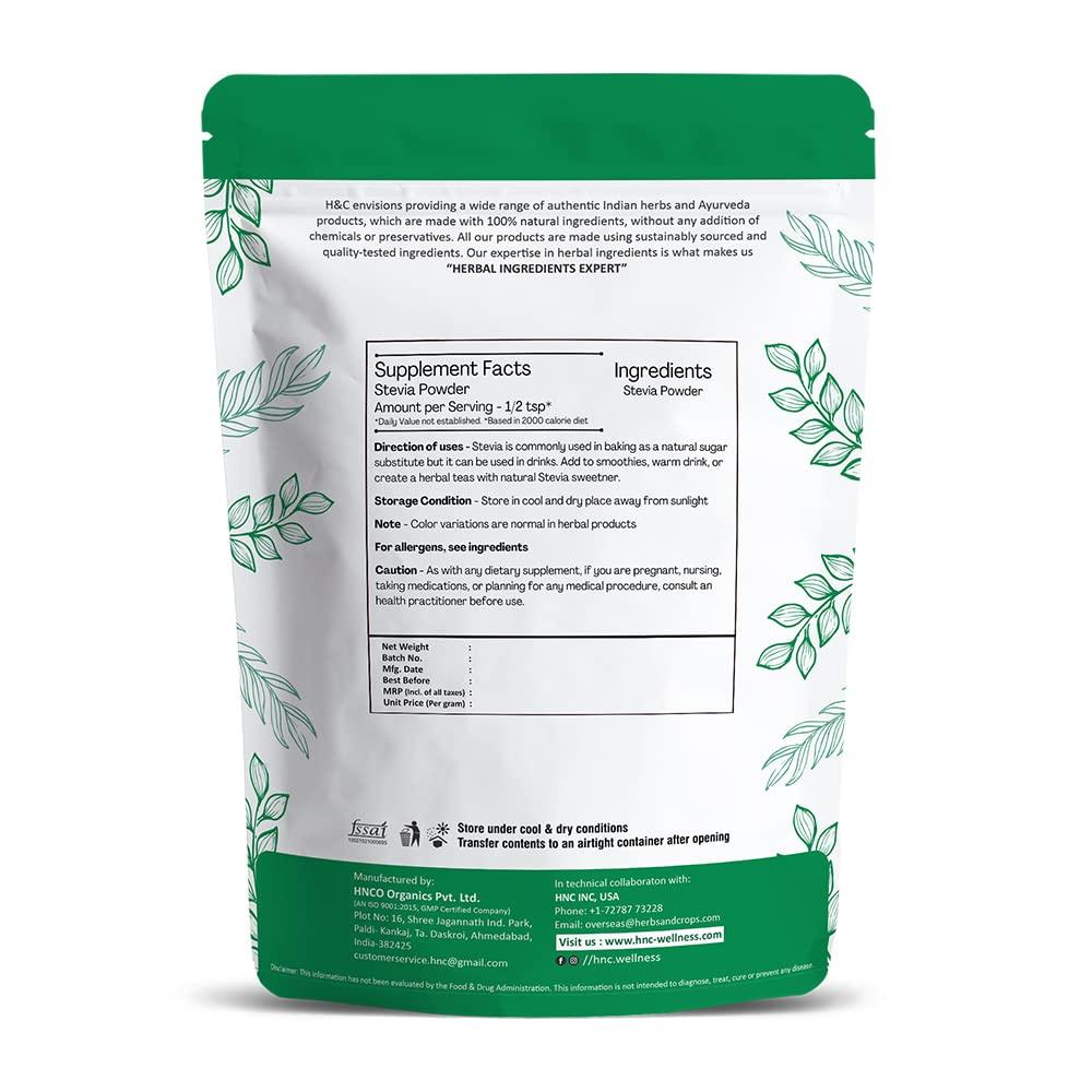 H&C Herbal Ingredients Expert Natural Stevia Leaf Powder - 227g | Substitute To Sugarfree Sweetner and Zero Calorie