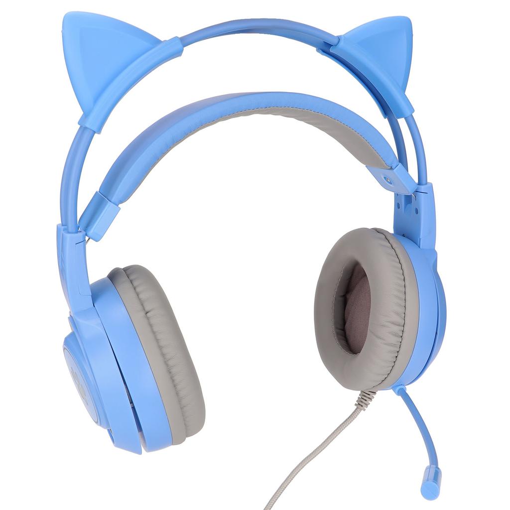 SYG25 Cuffie Gaming con Orecchie di Gatto Spina USB+3.5mm Cuffie Gaming Supporta Regolazione Volume Microfono