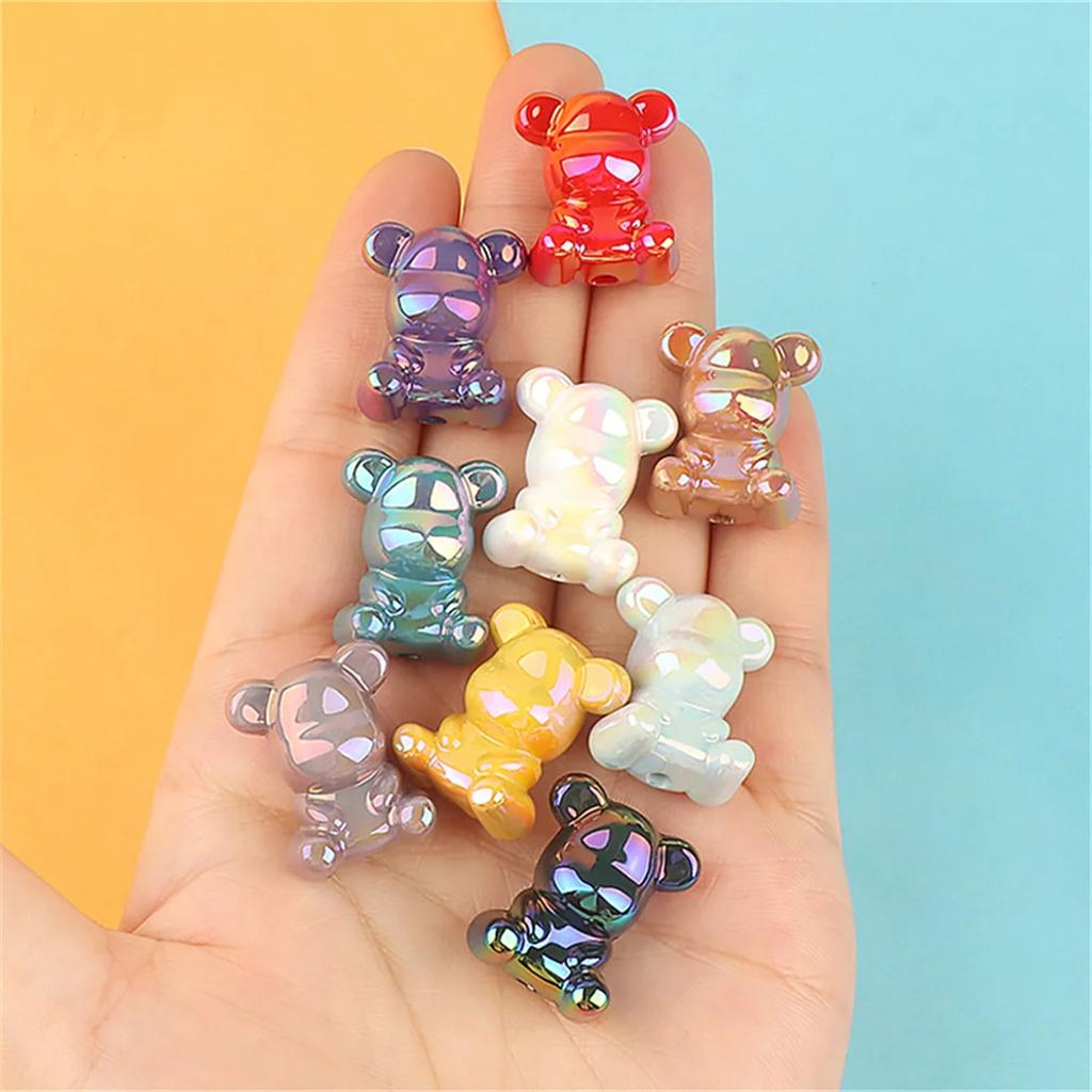 CH73 5Pcs Bear Strawberry Beads Beautiful Multicolor Beads Handmade Diy Necklace Bracelet Jewelry Handmade Beads Accessories