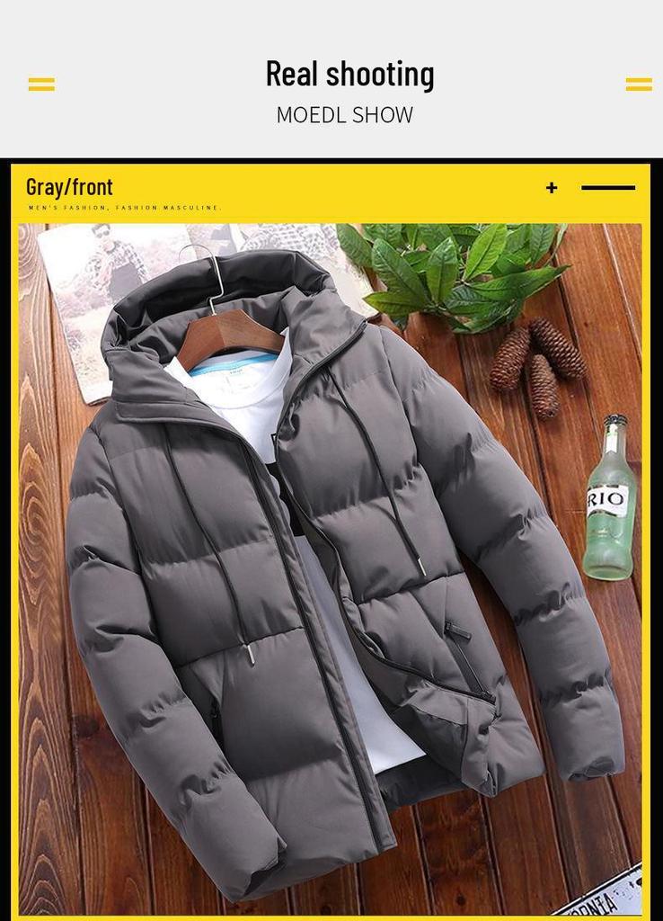 Men's Winter Cotton Hooded Jacket 6XL - Loose Fit, Short, Casual, Trendy Outerwear